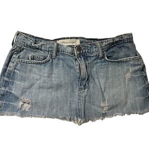PICASSO STYLE Womens Denim Distressed / Frayed Jean Mini Skirt‎